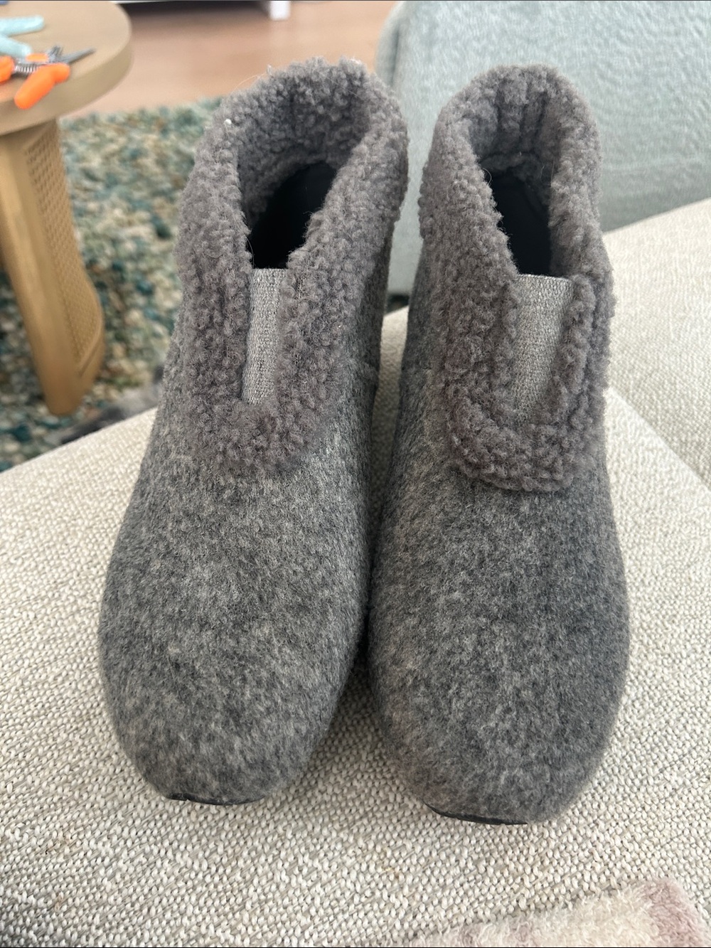 Cozy Grey Wool Slipper Boots Easy Spirit Never worn